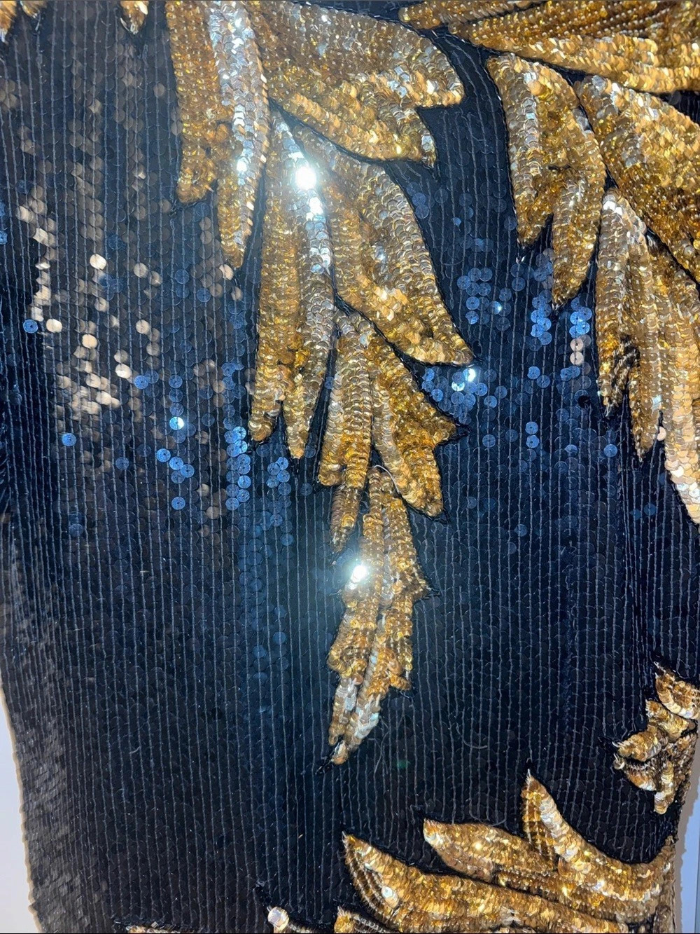 Vintage Ornate Sequin Top in Black & Gold - Picture 5 of 9